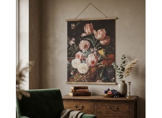 Nástěnný plakát s malbou květin, ovoce a zvěře - 80*2*100 cm