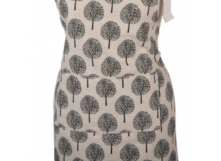 Béžová dámská kuchyňská zástěra s motivem stromu - 69*68 cm