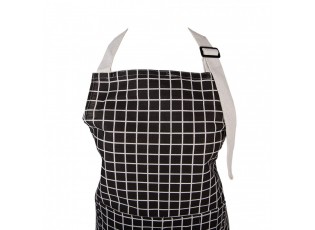 Černá dámská kostkovaná kuchyňská zástěra - 69*68 cm