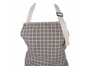 Šedá dámská kostkovaná kuchyňská zástěra - 69*68 cm