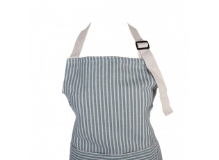 Béžovo-modrá pruhovaná dámská kuchyňská zástěra - 69*68 cm