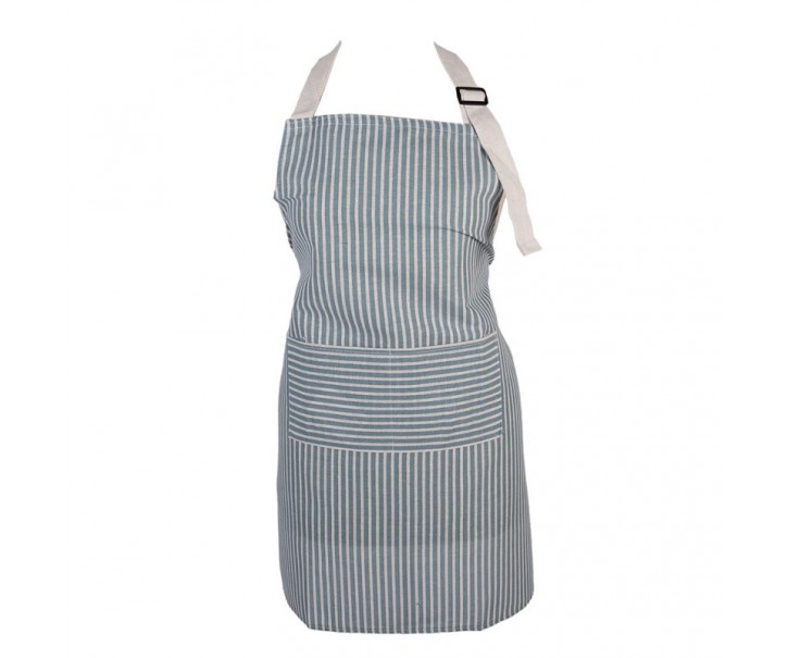 Béžovo-modrá pruhovaná dámská kuchyňská zástěra - 69*68 cm Clayre & Eef