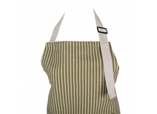 Béžovo-zelená pruhovaná dámská kuchyňská zástěra - 69*68 cm