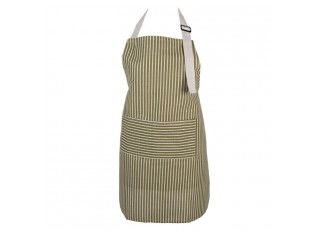 Béžovo-zelená pruhovaná dámská kuchyňská zástěra - 69*68 cm