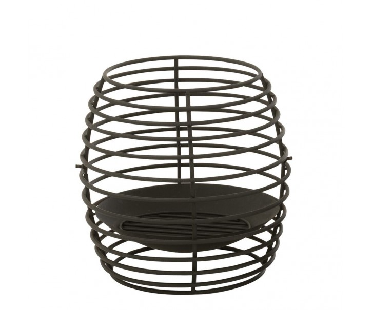 Černo-hnědé železné kulaté ohniště Tippo - Ø 40*40 cm J-Line by Jolipa