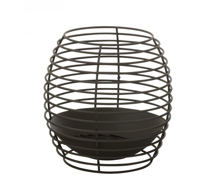 Černo-hnědé železné kulaté ohniště Tippo - Ø 50*50 cm J-Line by Jolipa