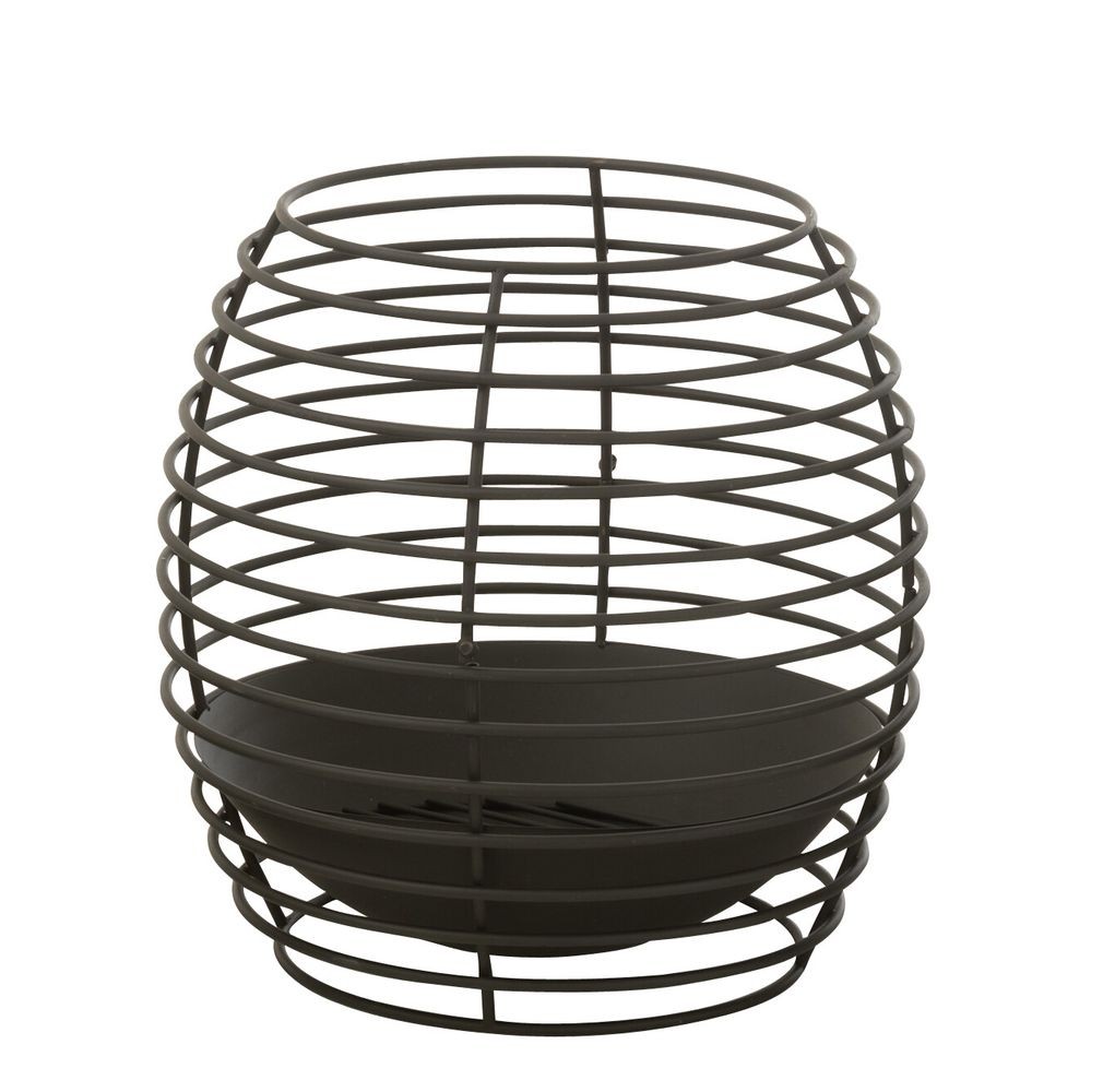 Levně Černo-hnědé železné kulaté ohniště Tippo - Ø 50*50 cm 57254