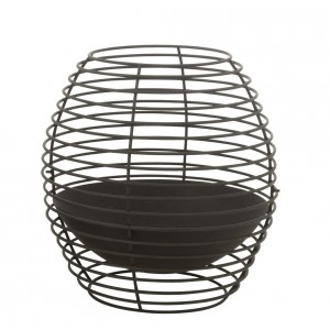 Černo-hnědé železné kulaté ohniště Tippo - Ø 60*60 cm