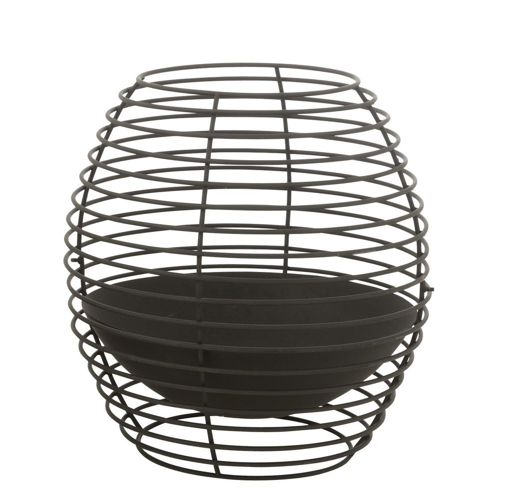 Černo-hnědé železné kulaté ohniště Tippo - Ø 60*60 cm
