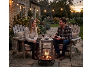 Černo-hnědé železné kulaté ohniště Tippo - Ø 50*50 cm