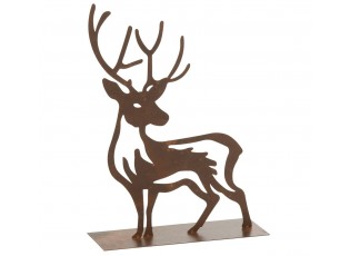 Rezavá kovová dekorace jelen - 44*13*55 cm