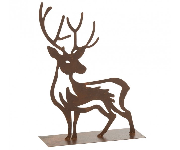 Rezavá kovová dekorace jelen - 44*13*55 cm J-Line by Jolipa
