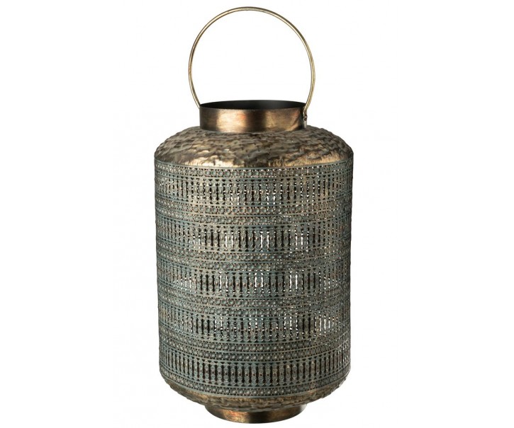 Mosazná antik obrovská kovová lucerna s patinou Cylli - Ø 44*65 cm J-Line by Jolipa