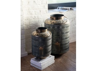 Bronzová antik obrovská kovová lucerna s patinou Cylli - Ø 44*65 cm