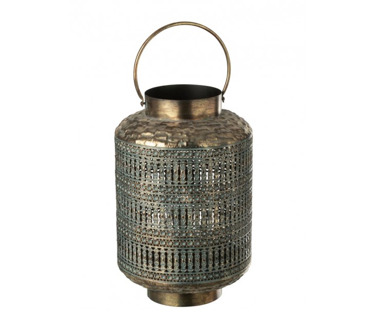 Bronzová antik kovová lucerna s patinou Cylli - Ø 44*65 cm J-Line by Jolipa