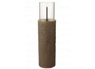 Hnědý biokrb ve tvaru kmene stromu Brasero Trunk - Ø 23*88 cm