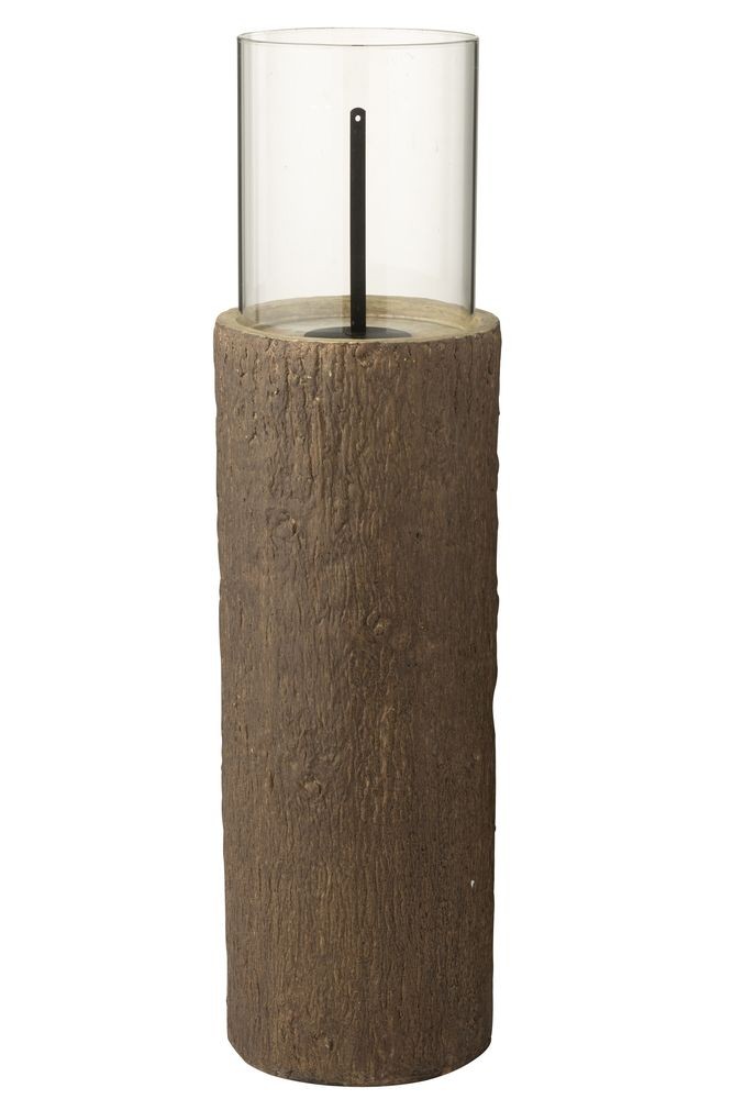 Hnědý biokrb ve tvaru kmene stromu Brasero Trunk - Ø 23*88 cm