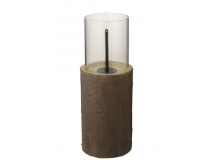 Hnědý biokrb ve tvaru kmene stromu Brasero Trunk - Ø 23*65 cm