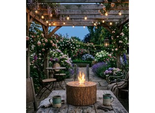 Hnědý stolní biokrb ve tvaru kmene stromu Brasero Trunk - Ø 41*51 cm