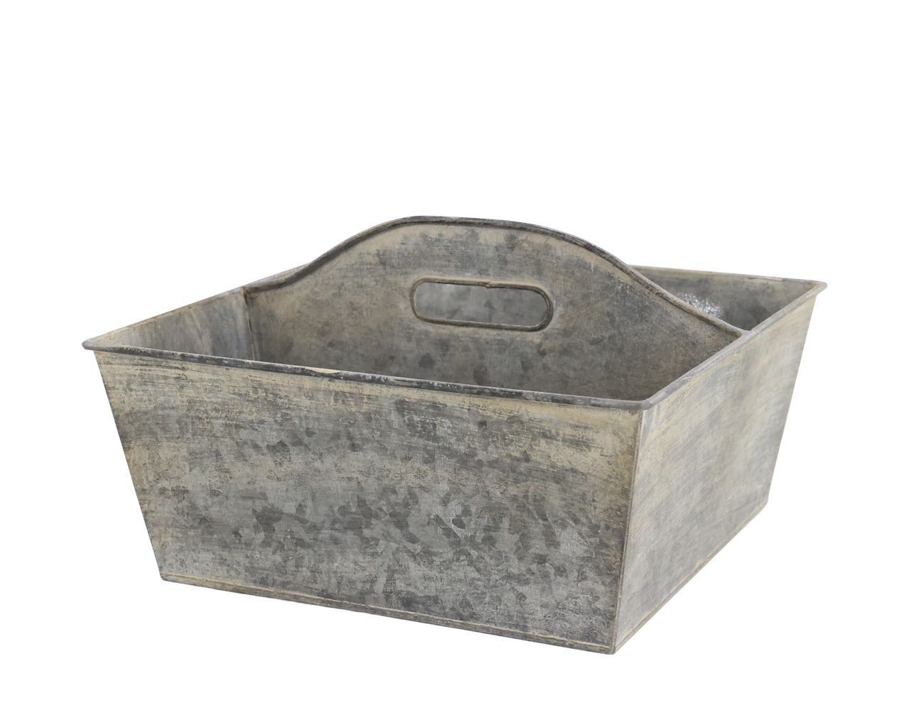 Plechový antik box s rukojetí Old French - 25*25*14 cm