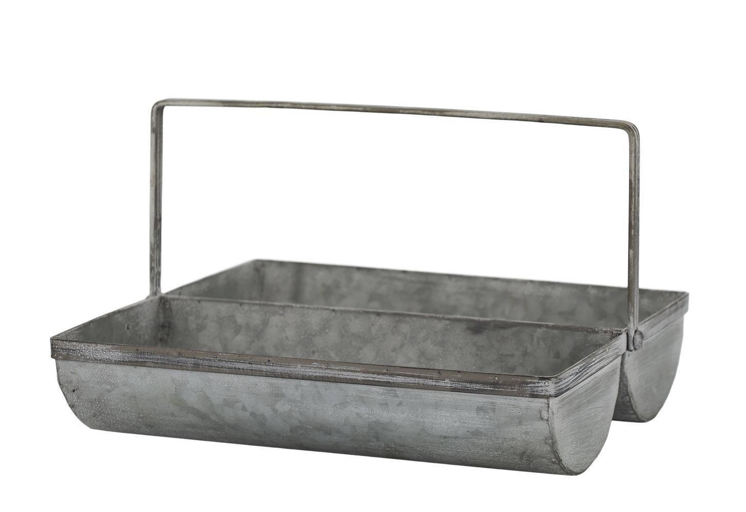 Plechový antik box s rukojetí a 2 přihrádkami Old French - 28*26*17 cm