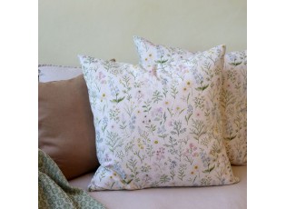 Krémový povlak na polštář s divokými květy Aix Wild Flowers - 60*60 cm