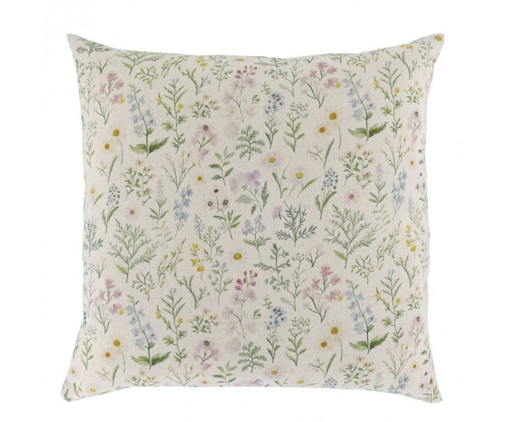 Krémový povlak na polštář s divokými květy Aix Wild Flowers - 60*60 cm Chic Antique