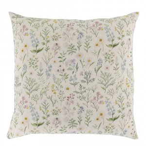 Krémový povlak na polštář s divokými květy Aix Wild Flowers - 60*60 cm
