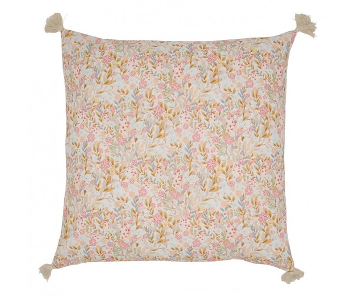 Růžovo-modrý povlak na polštář s květy Aix Wild Flowers - 50*50 cm Chic Antique