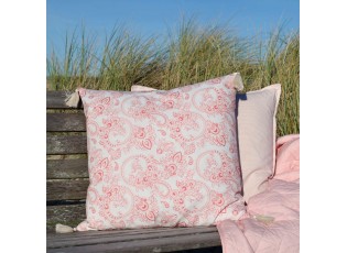 Bílo-růžový povlak na polštář s květy Aix Paisley Flowers - 50*50 cm