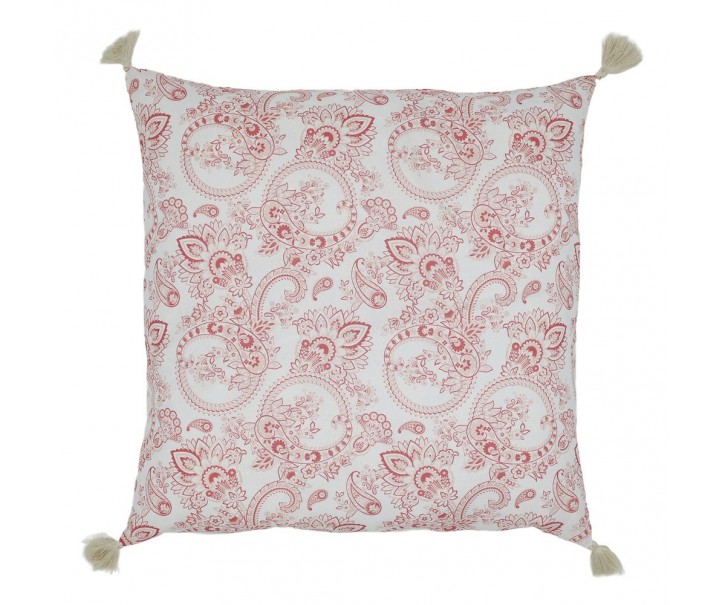 Bílo-růžový povlak na polštář s květy Aix Paisley Flowers - 50*50 cm Chic Antique