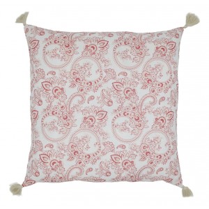 Bílo-růžový povlak na polštář s květy Aix Paisley Flowers - 50*50 cm