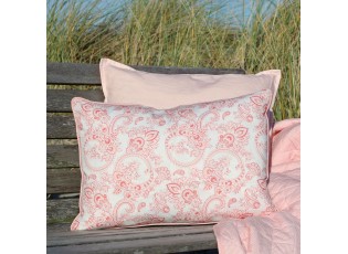 Bílo-růžový povlak na polštář s květy Aix Paisley Flowers - 35*50 cm