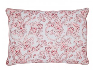 Bílo-růžový povlak na polštář s květy Aix Paisley Flowers - 35*50 cm