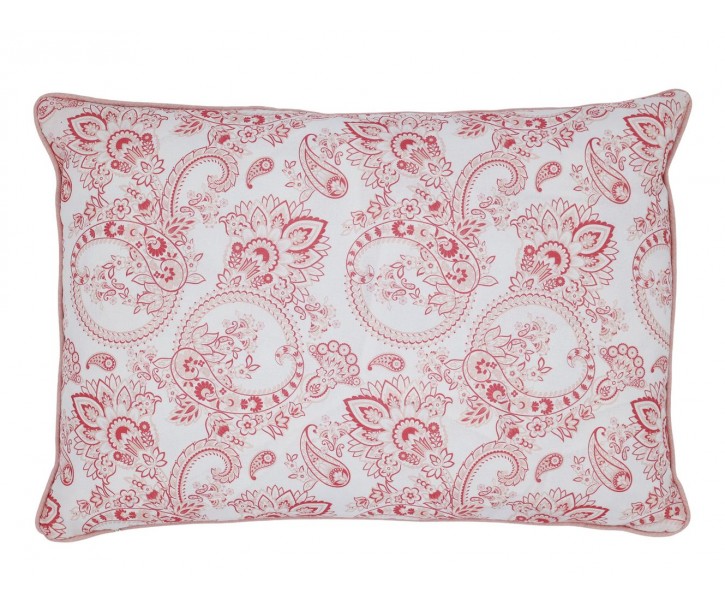 Bílo-růžový povlak na polštář s květy Aix Paisley Flowers - 35*50 cm Chic Antique
