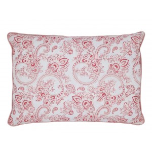 Bílo-růžový povlak na polštář s květy Aix Paisley Flowers - 35*50 cm