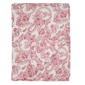 Bílo-růžový prošívaný přehoz s květy Aix Paisley Flowers - 130*180 cm