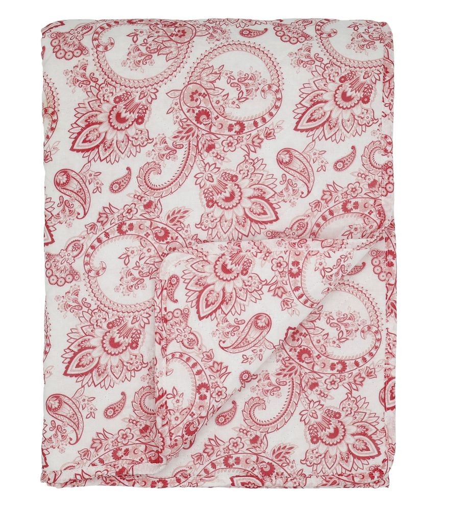 Bílo-růžový prošívaný přehoz s květy Paisley Aix Quilt - 130*180 cm