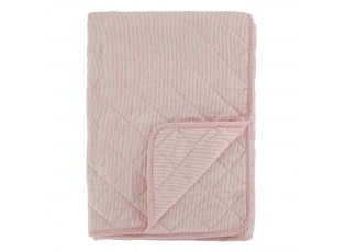 Růžový pruhovaný prošívaný přehoz Aix - 130*180 cm