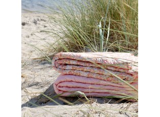 Růžový pruhovaný prošívaný přehoz Aix - 130*180 cm