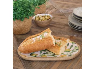 Dřevěný mangový tác s citróny Tours Limone Blossom - 37*20*2 cm