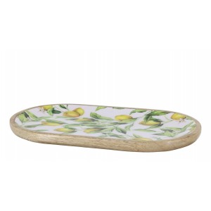 Dřevěný mangový tác s citróny Tours Limone Blossom - 37*20*2 cm