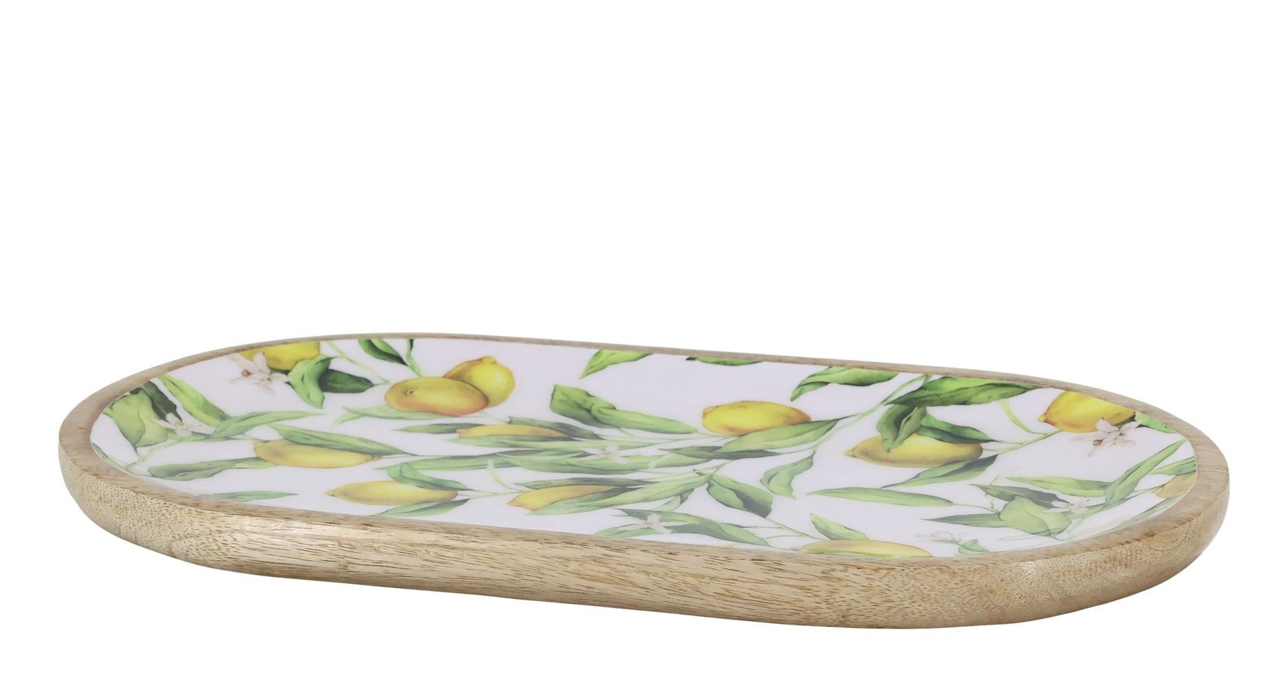 Dřevěný mangový tác s citróny Tours Limone Blossom - 37*20*2 cm