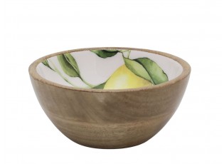 Dřevěná mangová miska s citróny Tours Limone Blossom - Ø 15*7 cm / 500ml