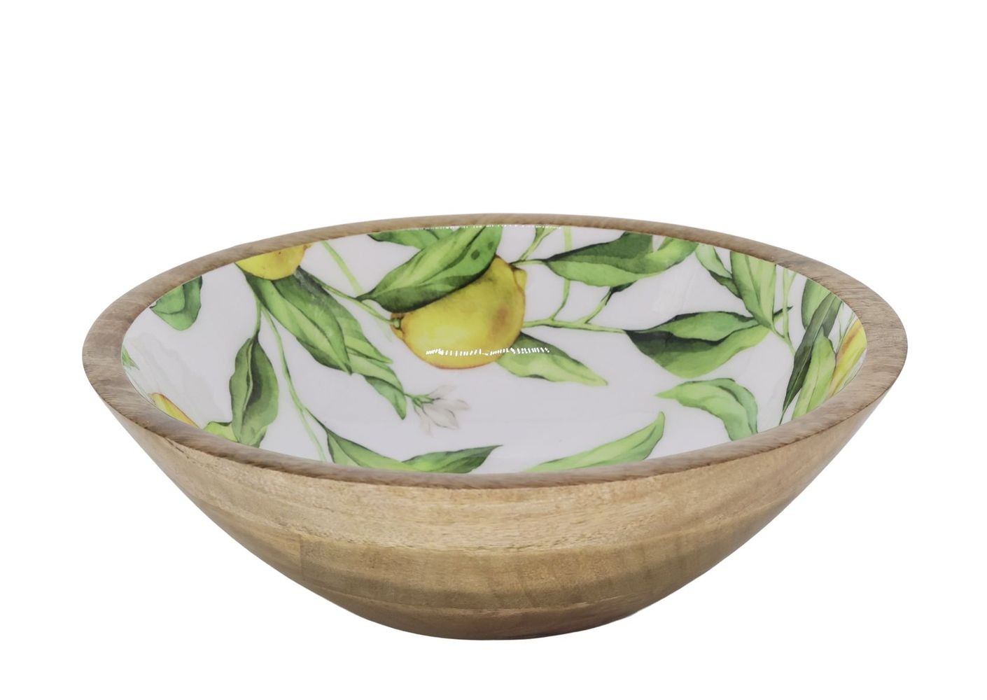 Dřevěná mangová miska s citróny Tours Limone Blossom - Ø 25*8 cm / 1300 ml