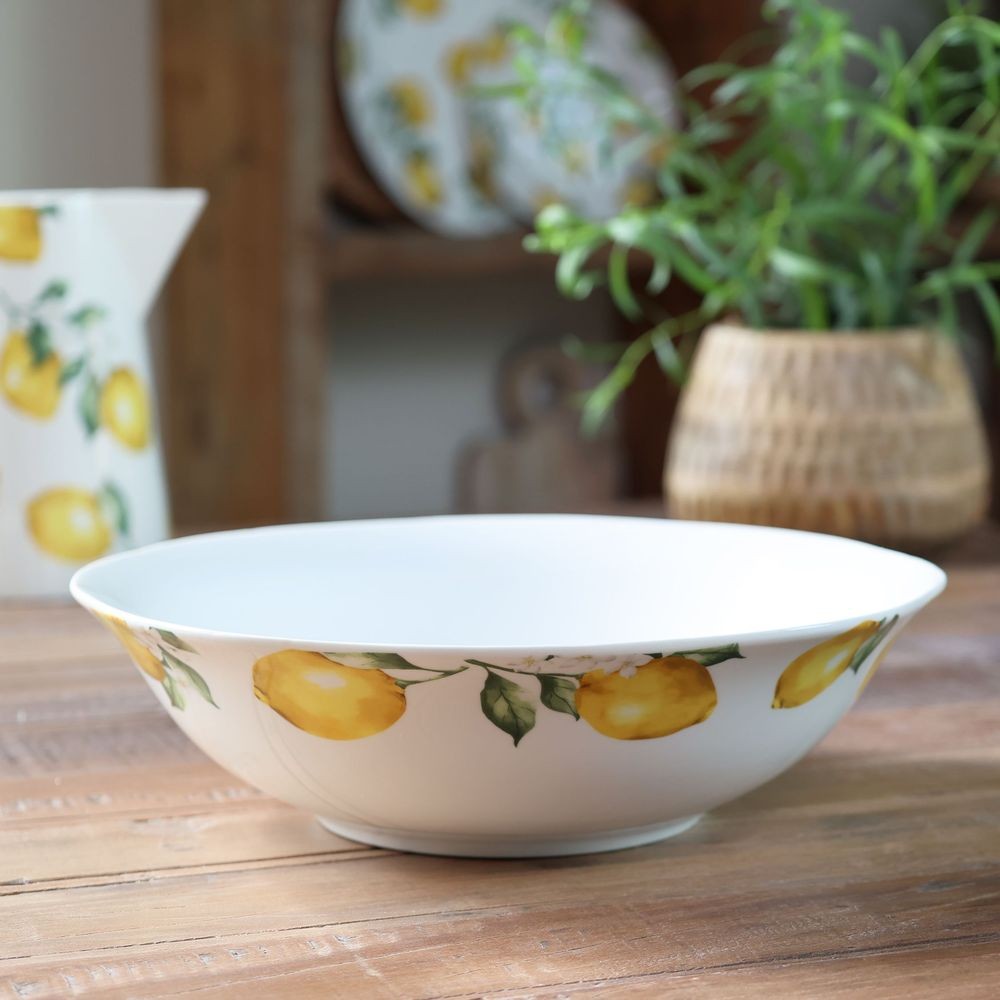 Porcelánová miska s citróny Maison Limone Blossom - Ø 24*7 cm / 1400 ml