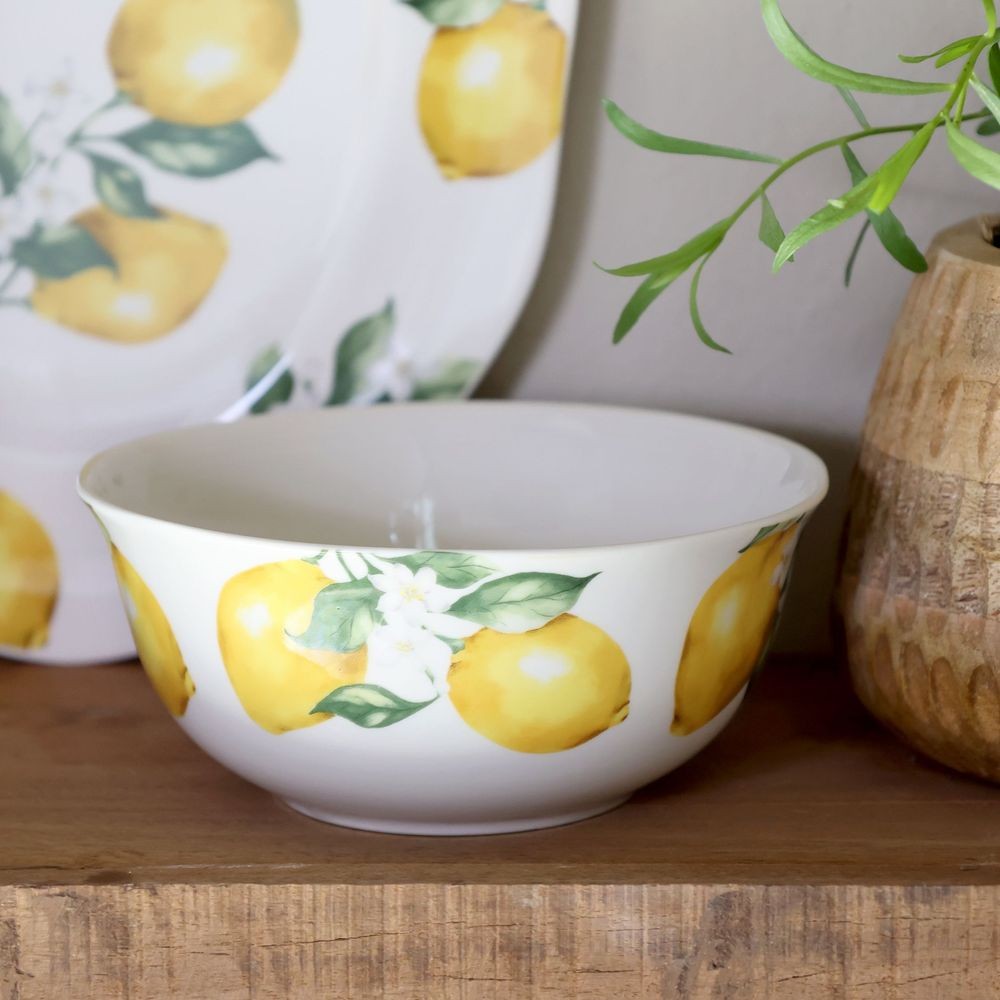 Porcelánová miska s citróny Maison Limone Blossom - Ø 14*6 cm / 480 ml