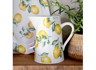 Porcelánový džbán s citróny Maison Limone Blossom - 11*17 cm / 1100 ml