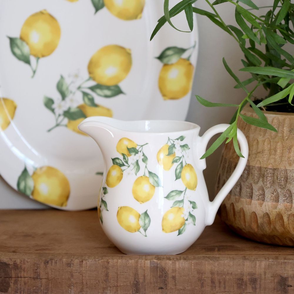 Porcelánový džbánek s citróny Maison Limone Blossom - 8*10 cm / 290 ml