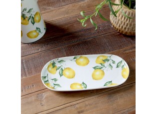 Porcelánový tácek s citróny Maison Limone Blossom - 25*11*2 cm